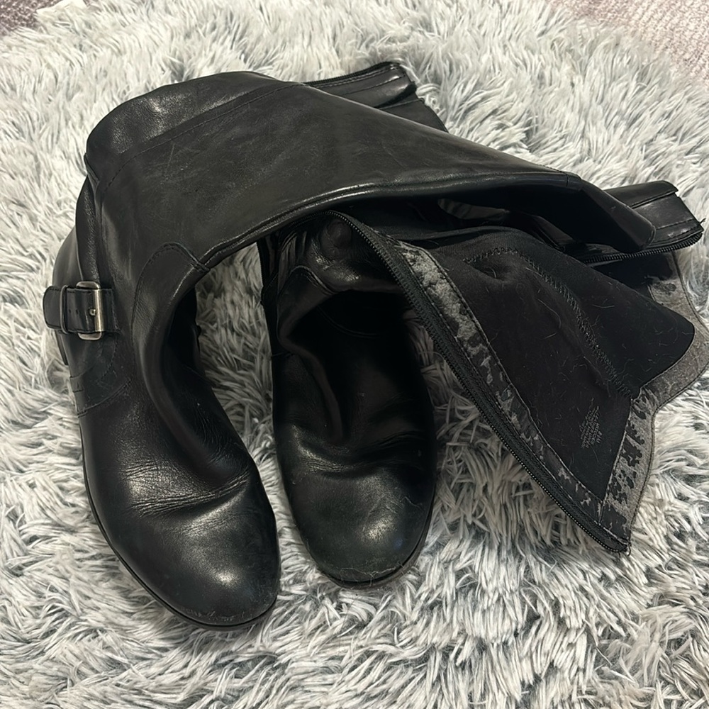 Worn Black Boots